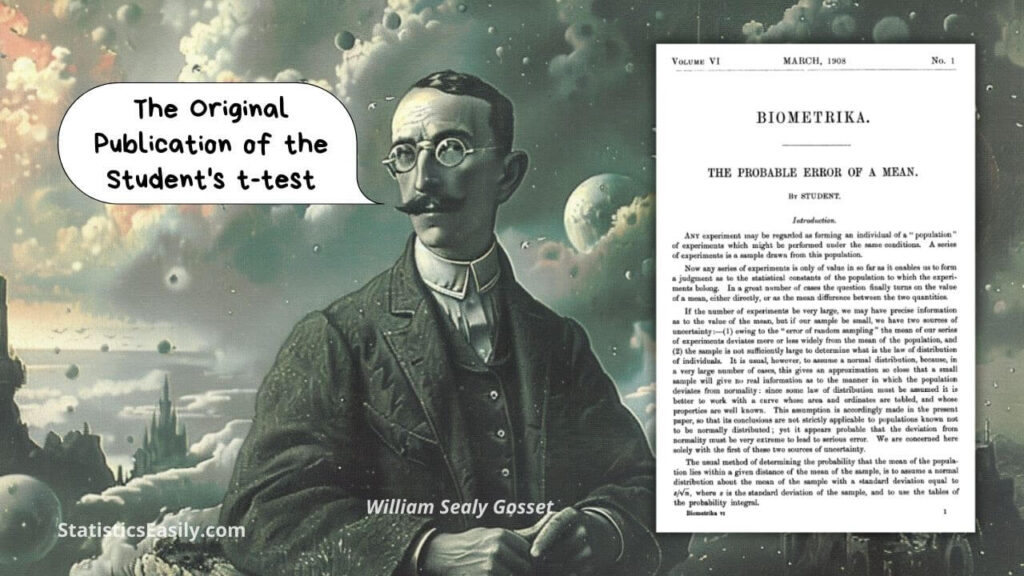 Student's t-test -  William Sealy Gosset (Student) - The Probable Error of a Mean - Biometrika, 1908