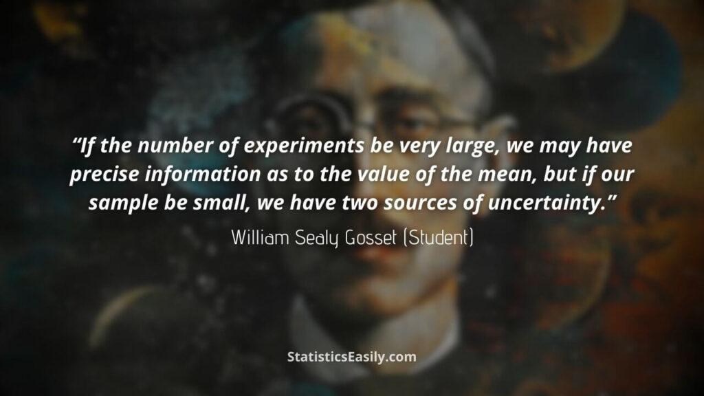 Student's t-test - William Sealy Gosset (Student) - The Probable Error of a Mean - Biometrika, 1908 - Quote