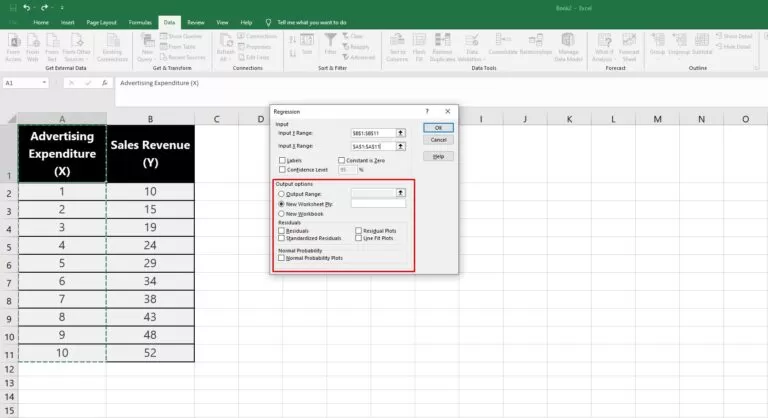 regression lines in excel 2 STEP 6