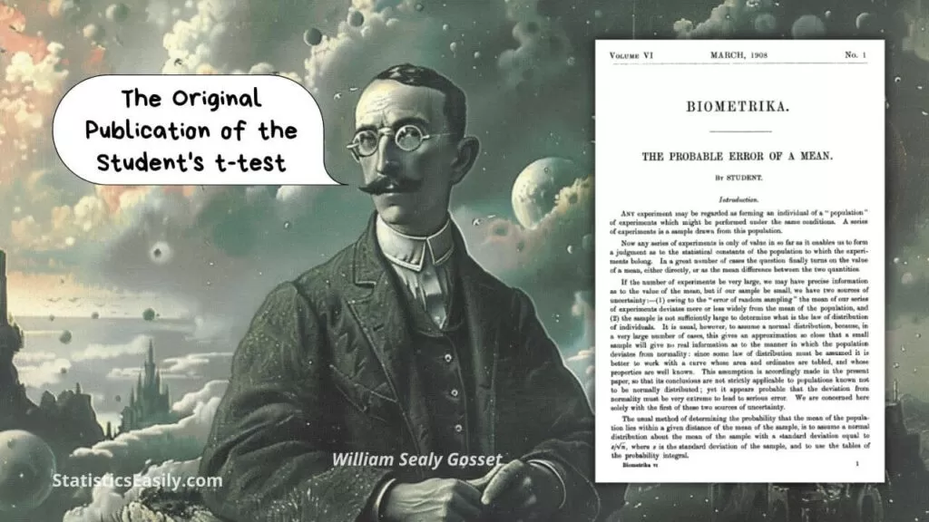Student's t-test -  William Sealy Gosset (Student) - The Probable Error of a Mean - Biometrika, 1908